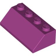 Lego kostka (kostička) 2x4 sklon (šikmá) 45°, purpurová (4518889)